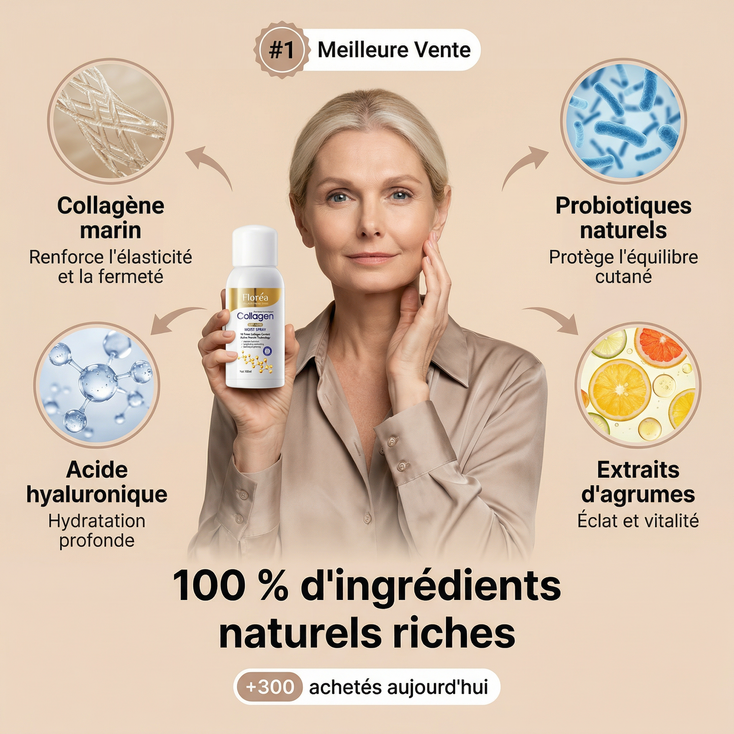 Spray raffermissant au collagène
