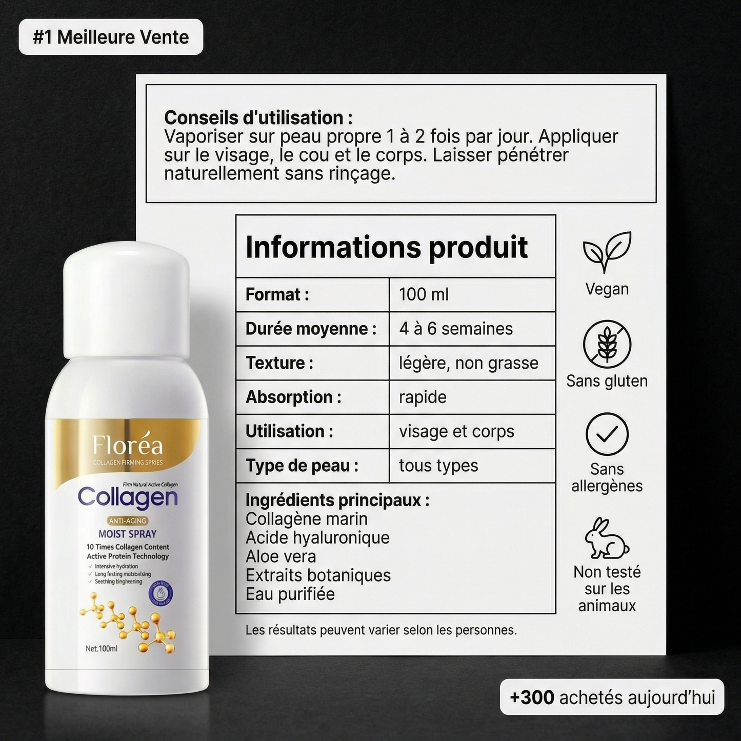 Spray raffermissant au collagène